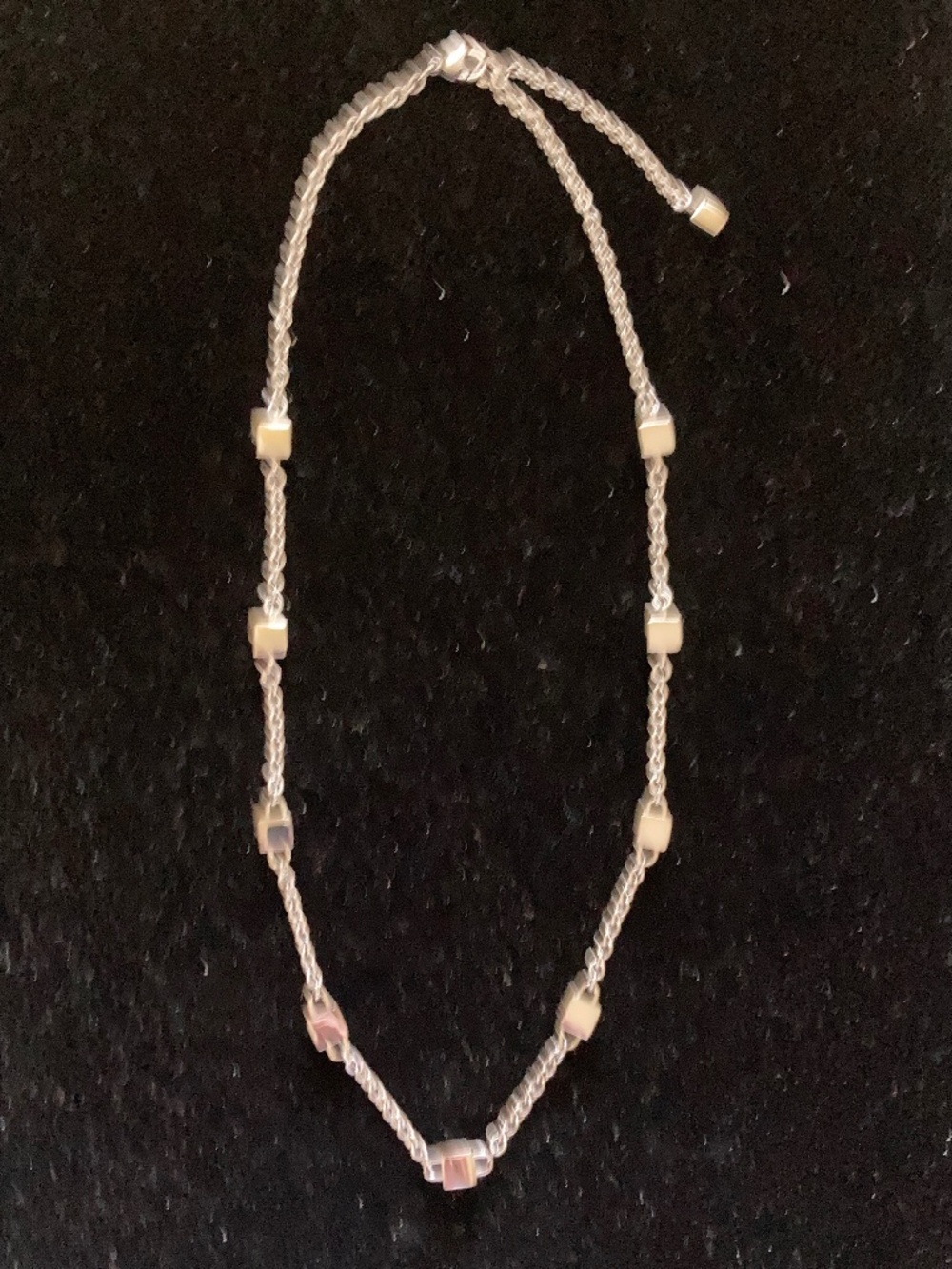 Steel by Designs Geometric Cube 18" Station Necklace/2" Extender/NEW/NEVER WORN!